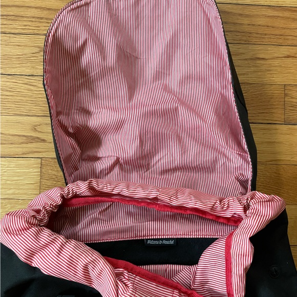 Herschel Laptop Backpack Black with Red and White Lining - Picture 3 of 6